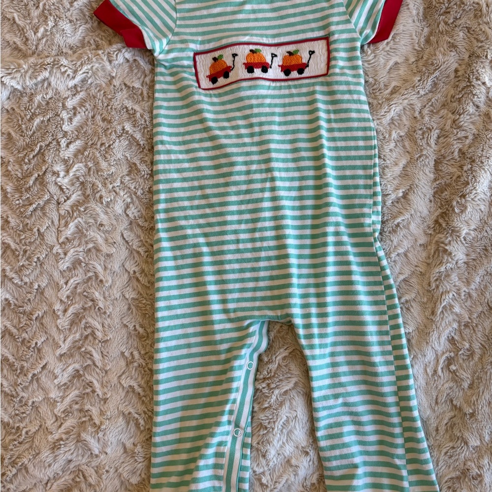 Busy bee smocks pumpkin one piece